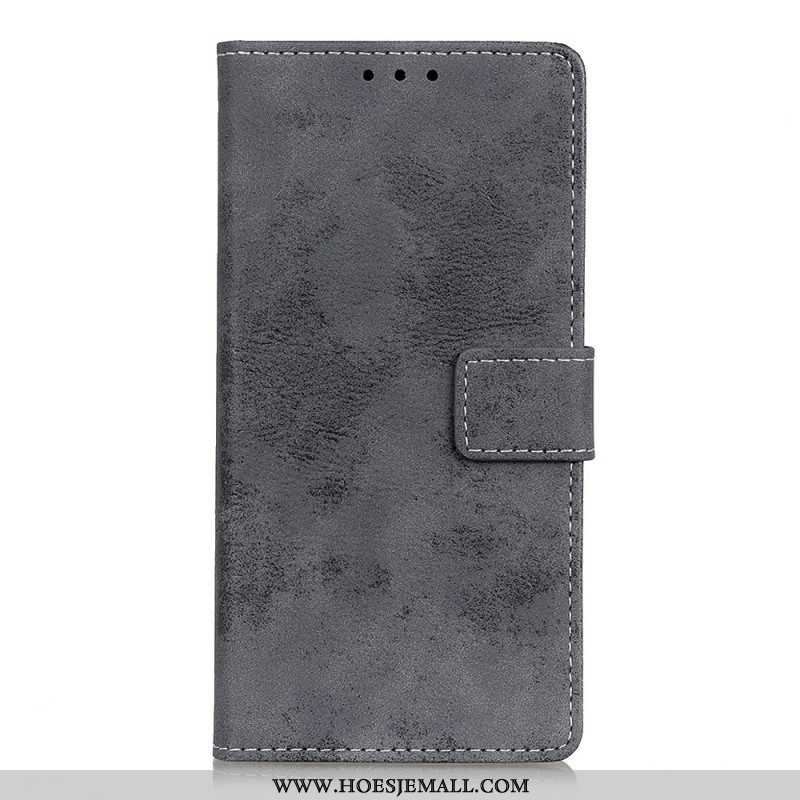 Folio-hoesje voor Moto E40 / E30 / E20 Vintage Leereffect