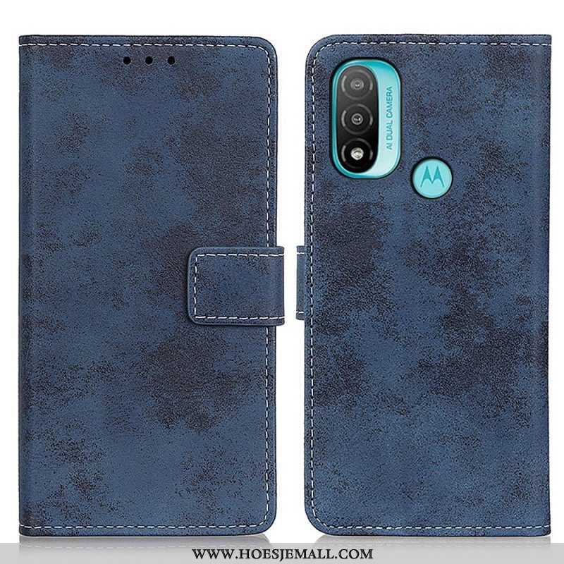 Folio-hoesje voor Moto E40 / E30 / E20 Vintage Leereffect