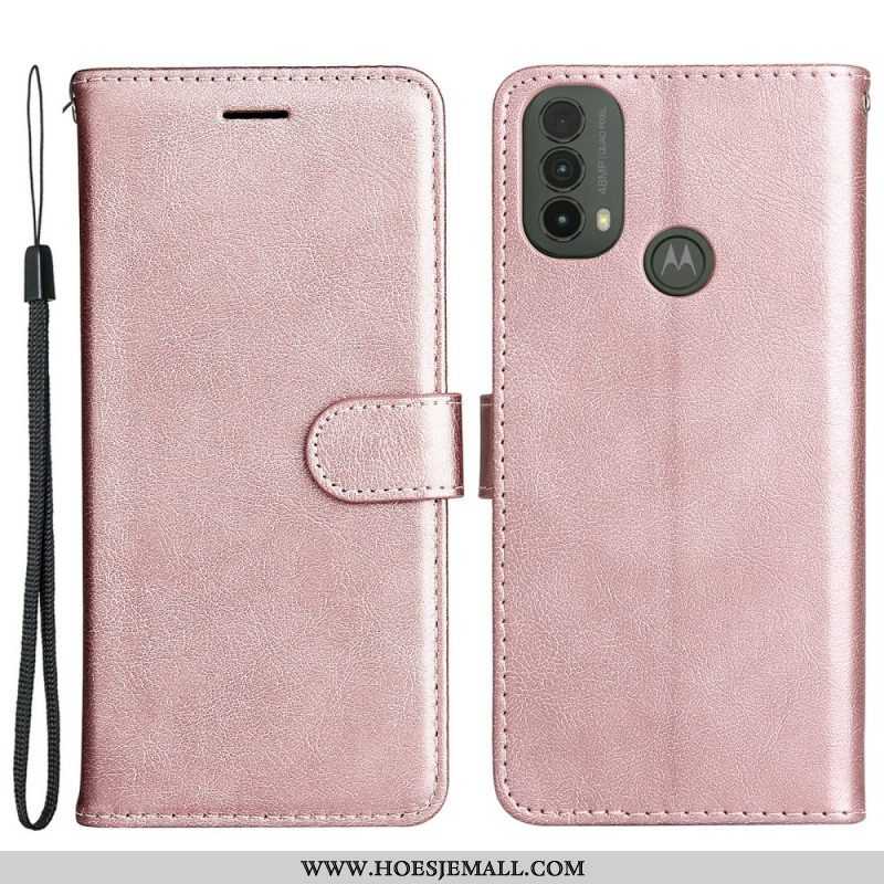 Folio-hoesje voor Moto E40 / E30 / E20 Met Ketting Strappy Leereffect