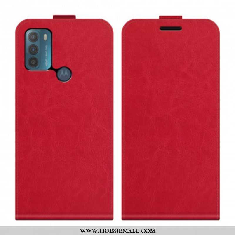 Leren Hoesje voor Moto G50 Folio-hoesje Verticale Flap Leer Effect