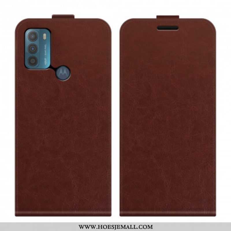 Leren Hoesje voor Moto G50 Folio-hoesje Verticale Flap Leer Effect