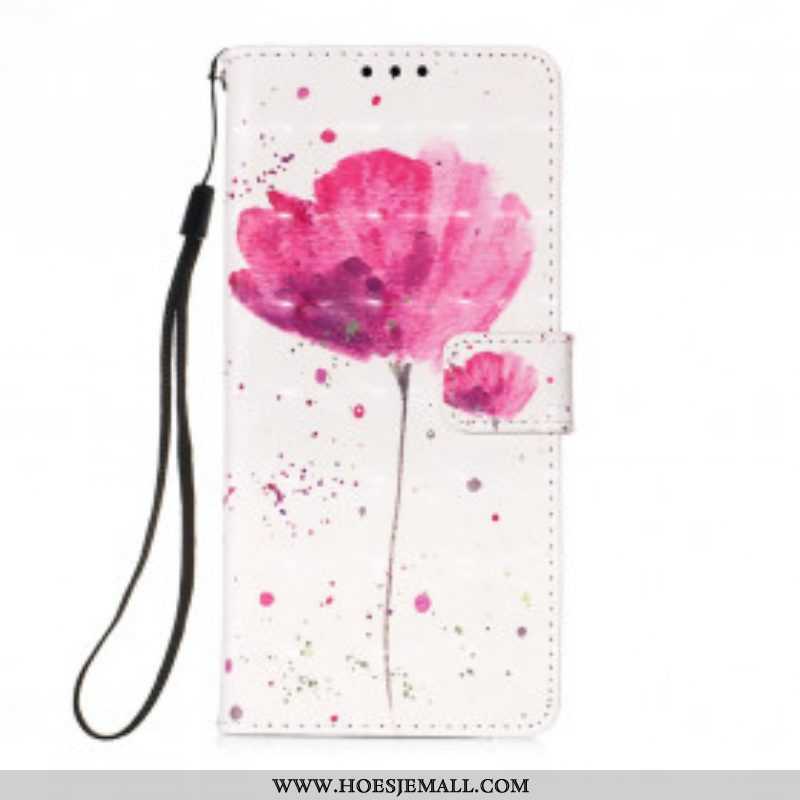 Telefoonhoesje Leren Hoesje voor Moto G50 Aquarel Papaver