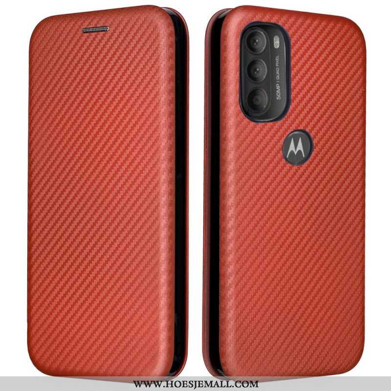 Bescherming Hoesje voor Moto G71 5G Folio-hoesje Gekleurde Koolstofsilicone