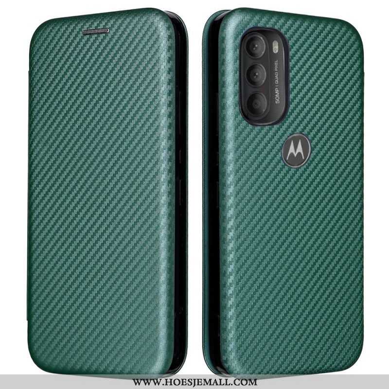 Bescherming Hoesje voor Moto G71 5G Folio-hoesje Gekleurde Koolstofsilicone