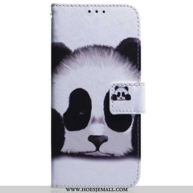 Flip Case voor Moto G73 5G Met Ketting Strakke Panda