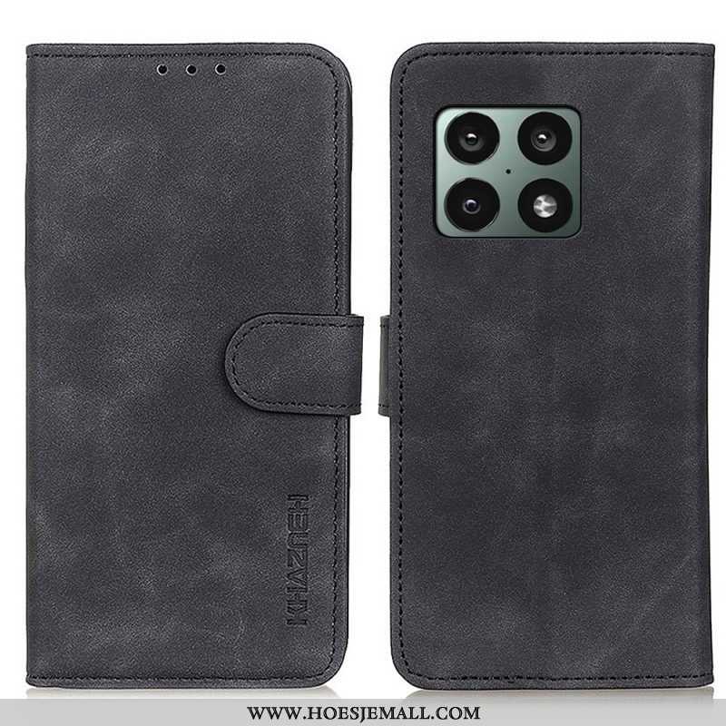 Folio-hoesje voor OnePlus 10 Pro 5G Mat Vintage Leereffect Khazneh