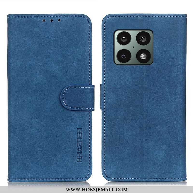 Folio-hoesje voor OnePlus 10 Pro 5G Mat Vintage Leereffect Khazneh