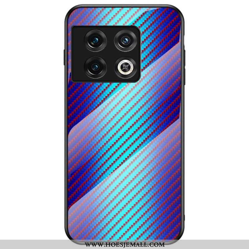 Hoesje voor OnePlus 10 Pro 5G Koolstofvezel Gehard Glas