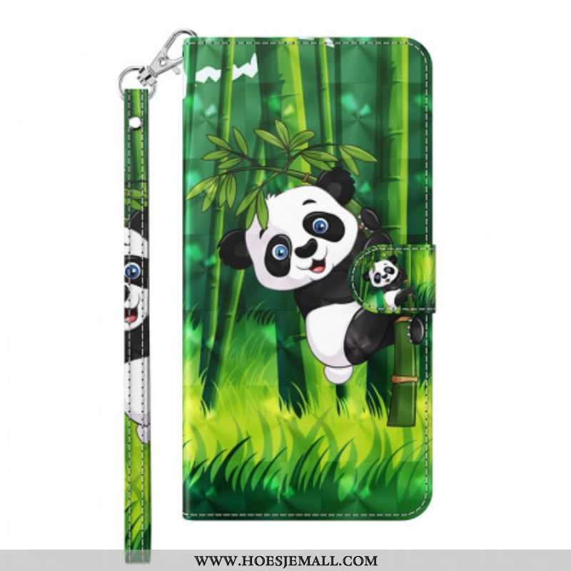 Leren Hoesje voor OnePlus 10 Pro 5G Met Ketting Strakke Panda