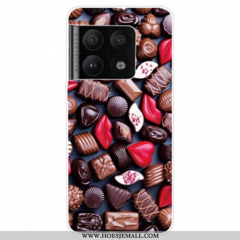 Hoesje voor OnePlus 10 Pro 5G Flexibele Chocolade