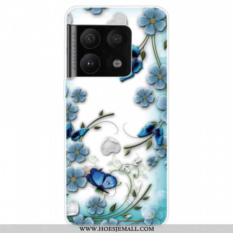 Telefoonhoesje voor OnePlus 10 Pro 5G Retro Vlinders En Bloemen