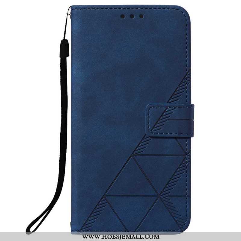 Leren Hoesje voor OnePlus 10 Pro 5G Piramide Leereffect