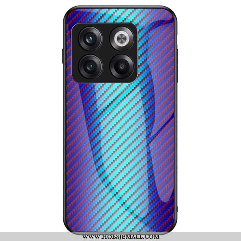 Hoesje voor OnePlus 10T 5G Koolstofvezel Gehard Glas