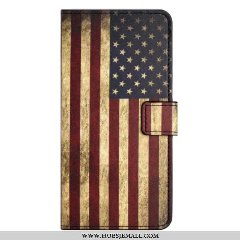 Leren Hoesje voor OnePlus 10T 5G Vintage Amerikaanse Vlag