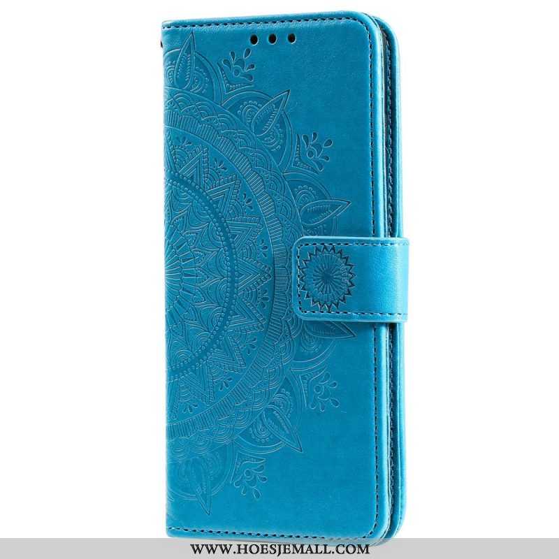 Folio-hoesje voor OnePlus 10T 5G Met Ketting Strappy Zon Mandala