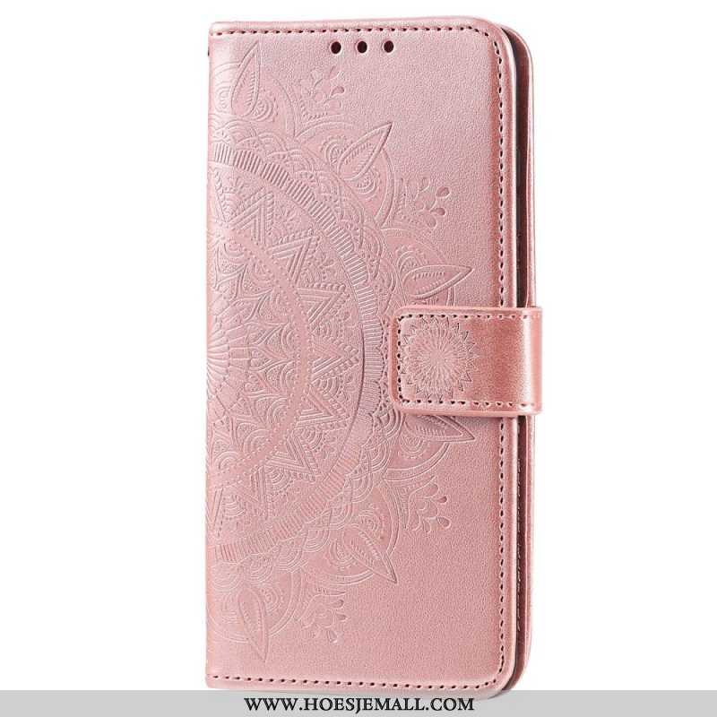 Folio-hoesje voor OnePlus 10T 5G Met Ketting Strappy Zon Mandala