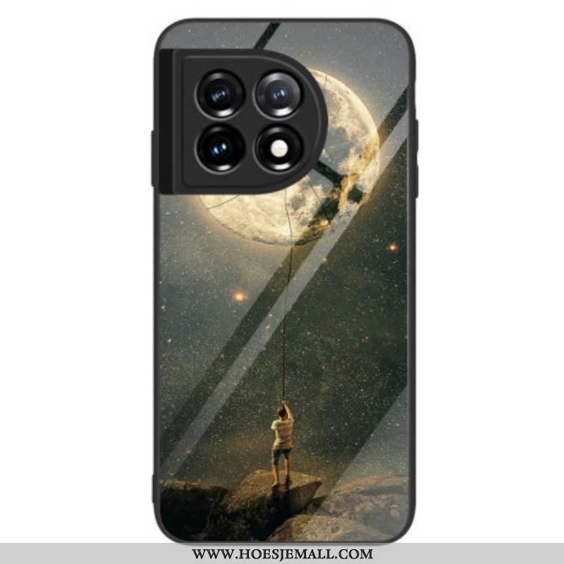 Hoesje voor OnePlus 11 5G Moon Man Gehard Glas