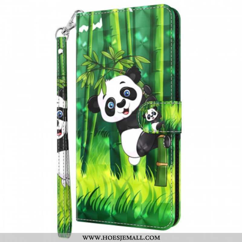 Leren Hoesje voor OnePlus Nord 2 5G Panda En Bamboe