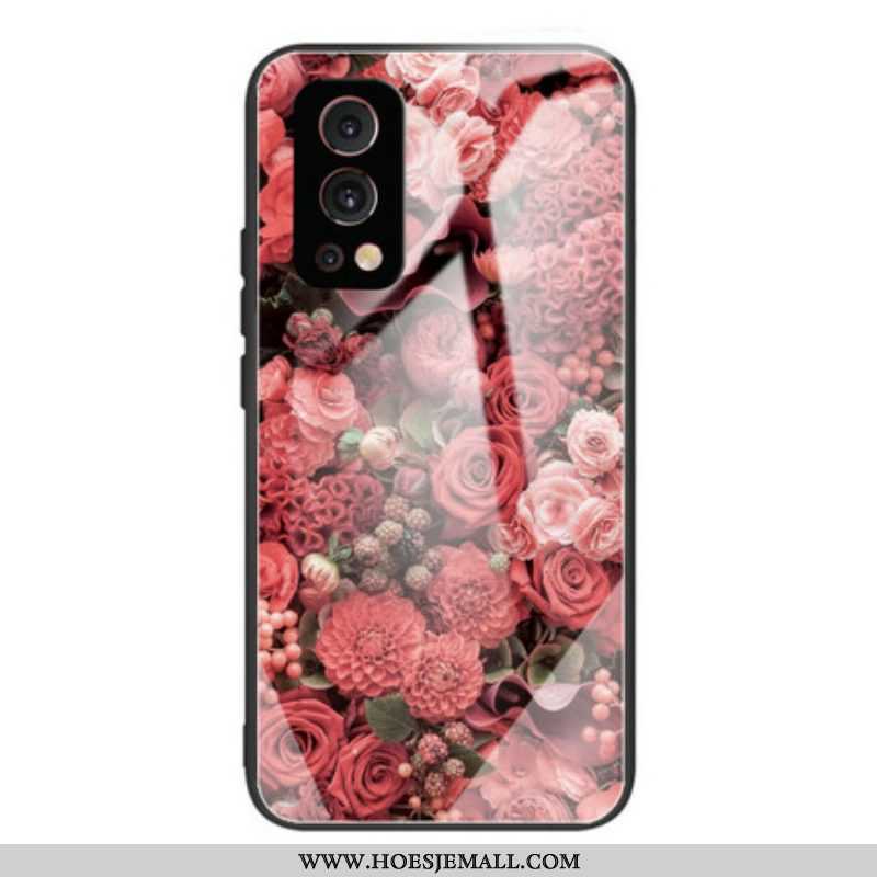 Hoesje voor OnePlus Nord 2 5G Rose Bloemen Gehard Glas