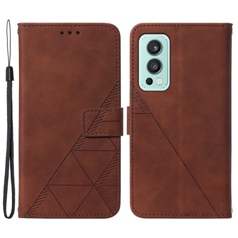 Flip Case voor OnePlus Nord 2 5G Piramide Leereffect