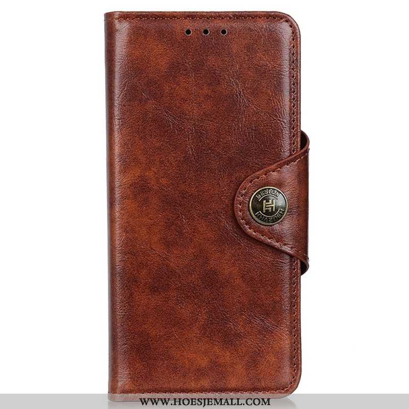 Folio-hoesje voor OnePlus Nord 2T 5G Vintage Knop Van Imitatieleer