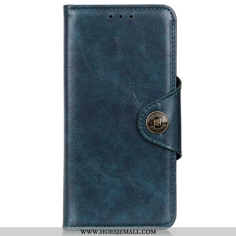 Folio-hoesje voor OnePlus Nord 2T 5G Vintage Knop Van Imitatieleer