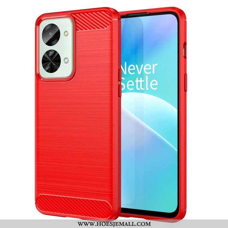 Telefoonhoesje voor OnePlus Nord 2T 5G Koolstofarm Geborsteld