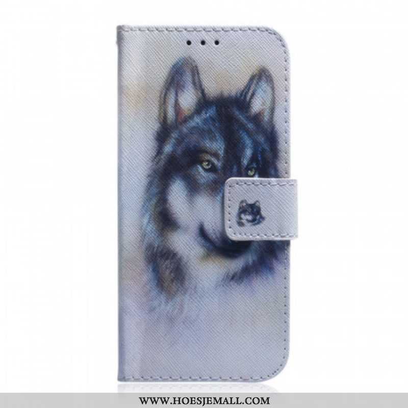 Leren Hoesje voor OnePlus Nord CE 2 5G Wolf Schilderij