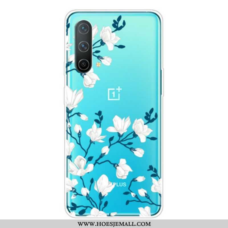 Hoesje voor OnePlus Nord CE 5G Witte Bloemen