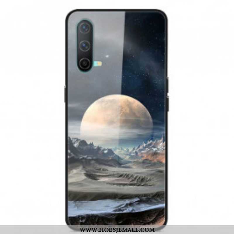 Hoesje voor OnePlus Nord CE 5G Space Moon Gehard Glas