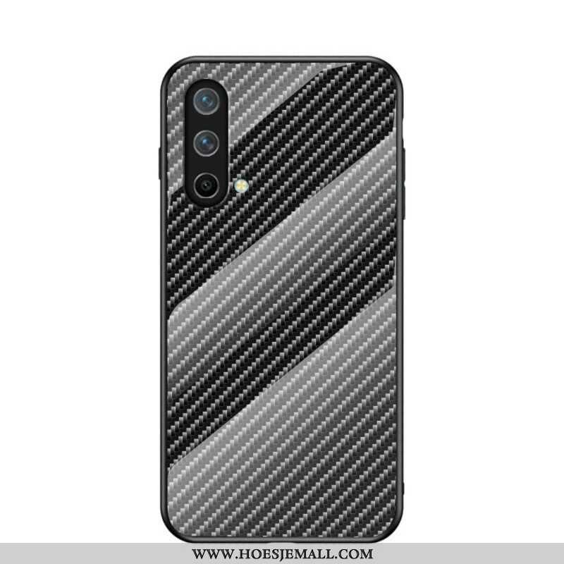 Telefoonhoesje voor OnePlus Nord CE 5G Koolstofvezel Gehard Glas