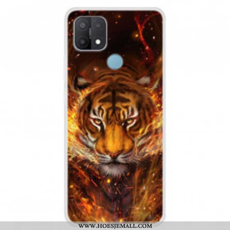 Hoesje voor Oppo A15 Vuur Tijger