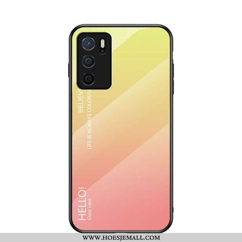 Hoesje voor Oppo A16 / A16s Gehard Glas Hallo