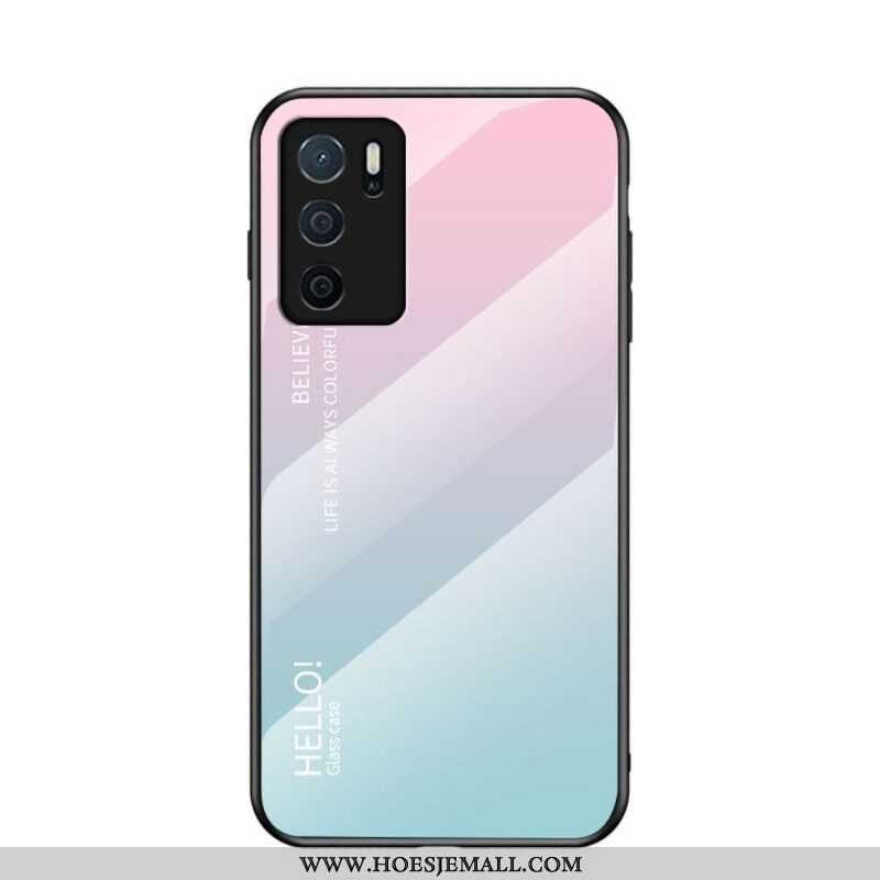 Hoesje voor Oppo A16 / A16s Gehard Glas Hallo