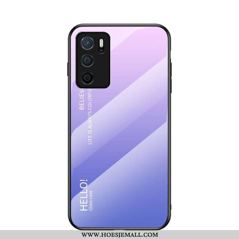 Hoesje voor Oppo A16 / A16s Gehard Glas Hallo