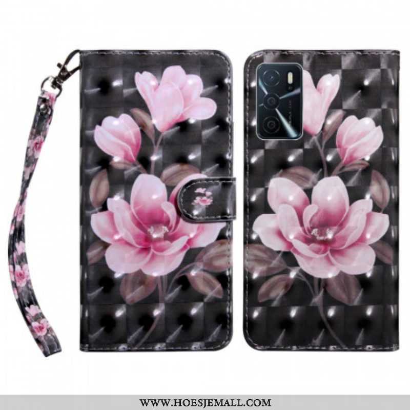 Leren Hoesje voor Oppo A16 / A16s Bloesem Bloemen