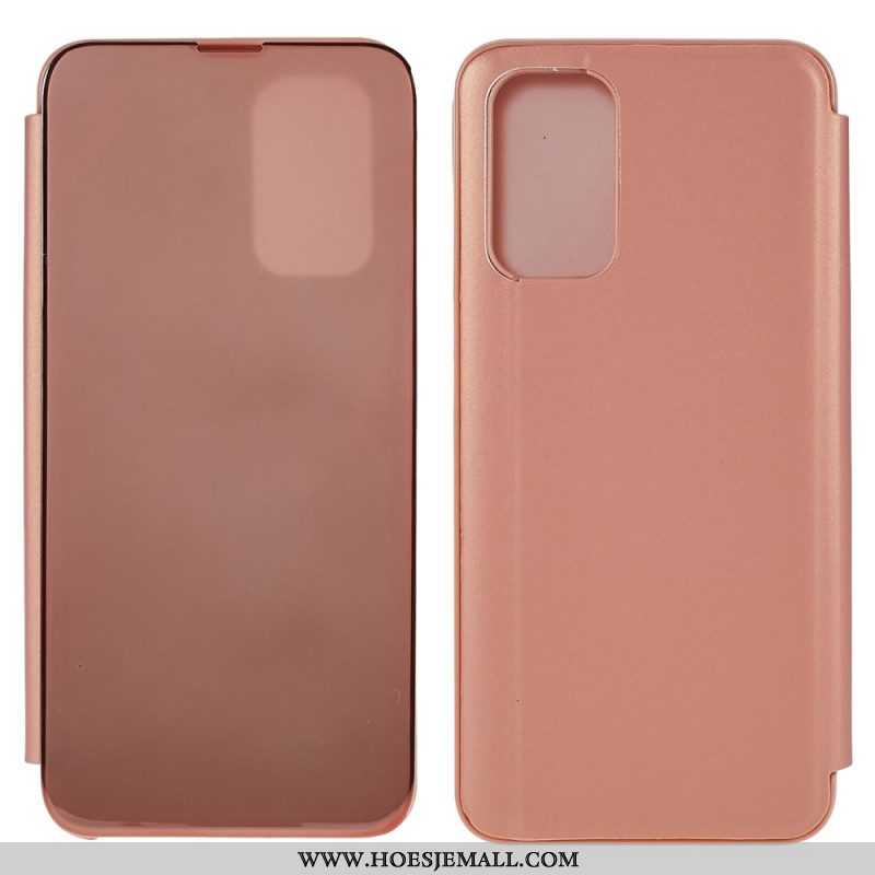 Bescherming Hoesje voor Oppo A54 5G / A74 5G Spiegel- En Leereffect