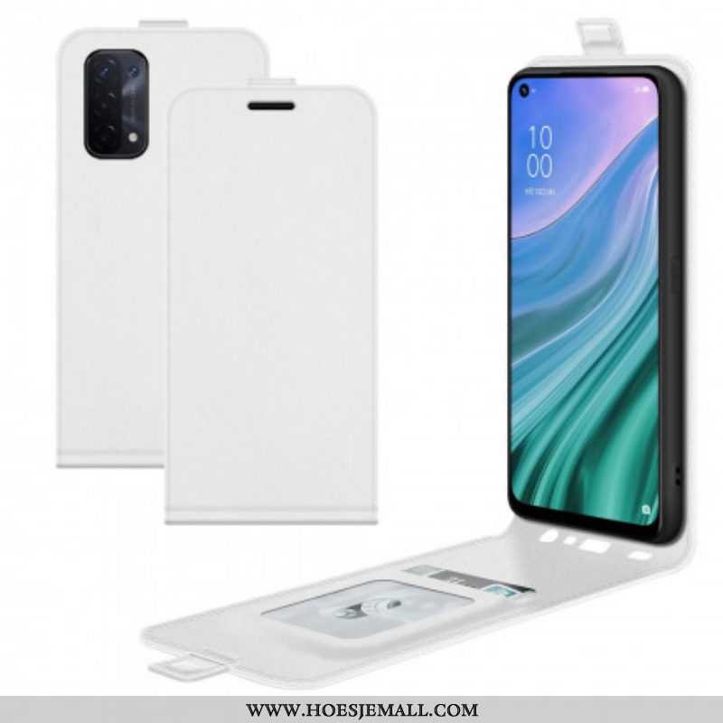 Folio-hoesje voor Oppo A54 5G / A74 5G Flip Case Verticale Flap Met Leereffect