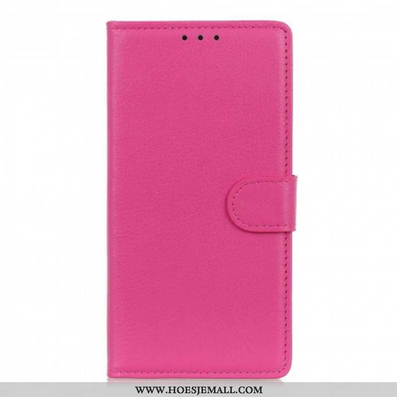 Folio-hoesje voor Oppo A54 5G / A74 5G Lychee Kunstleer