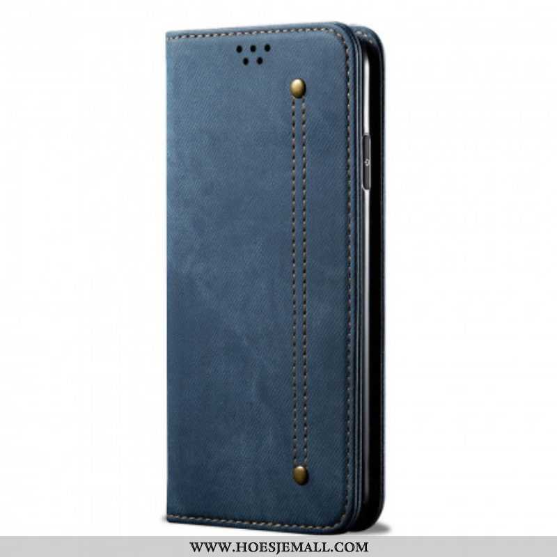 Bescherming Hoesje voor Oppo A54 5G / A74 5G Folio-hoesje Spijkerstof