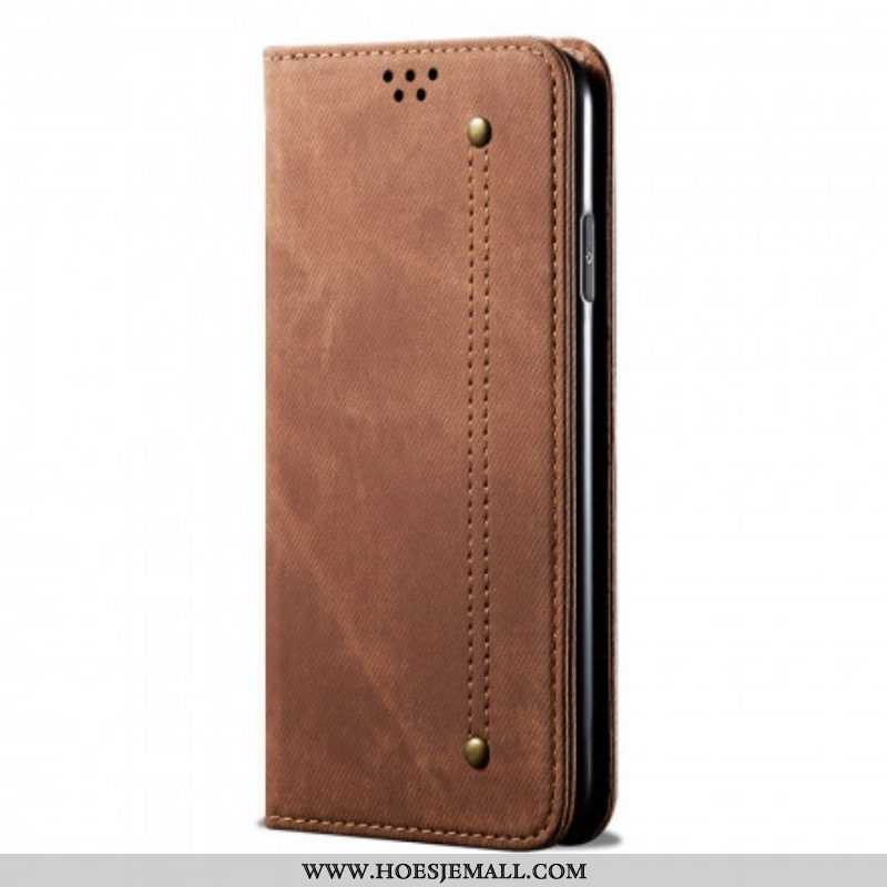 Bescherming Hoesje voor Oppo A54 5G / A74 5G Folio-hoesje Spijkerstof