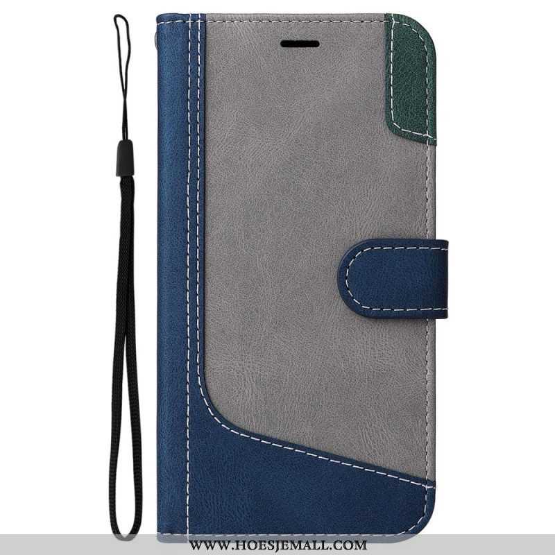 Folio-hoesje voor Oppo A54 5G / A74 5G Tweekleurig Met Riem