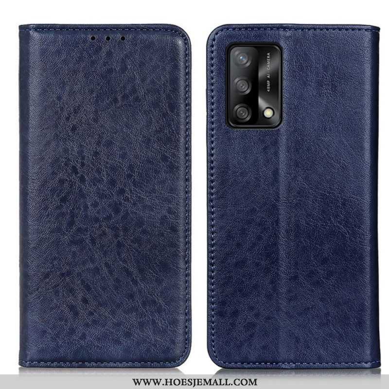 Bescherming Hoesje voor Oppo A74 4G Folio-hoesje Leer Textuur