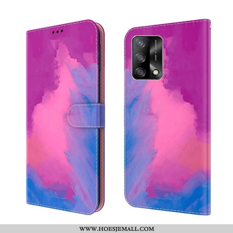 Flip Case voor Oppo A74 4G Waterverf