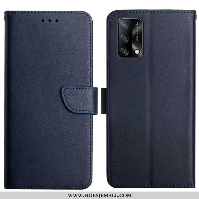 Flip Case voor Oppo A74 4G Echt Nappaleer