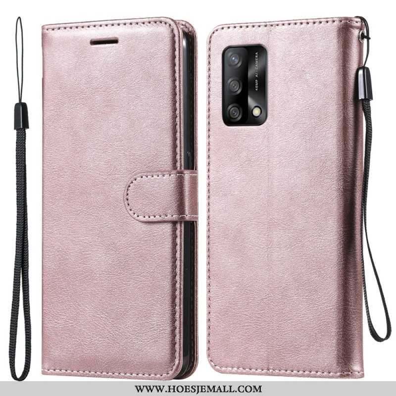 Folio-hoesje voor Oppo A74 4G Met Ketting Strappy Leereffect