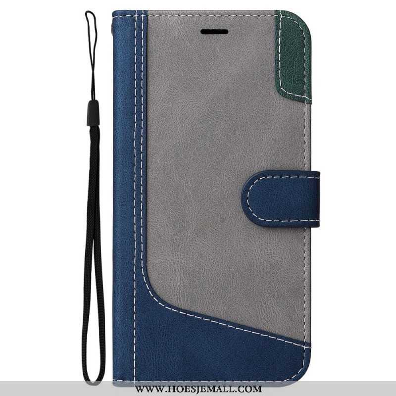 Folio-hoesje voor Oppo A94 5G Driekleur Met Lanyard