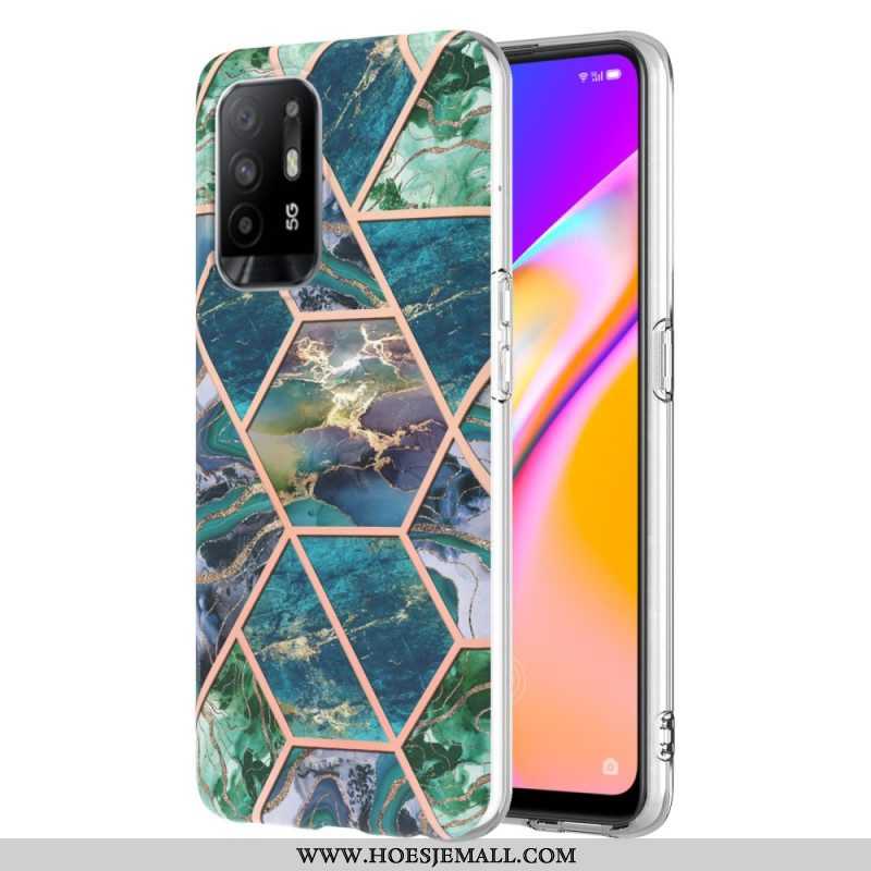 Hoesje voor Oppo A94 5G Flitsend Geometrisch Marmer