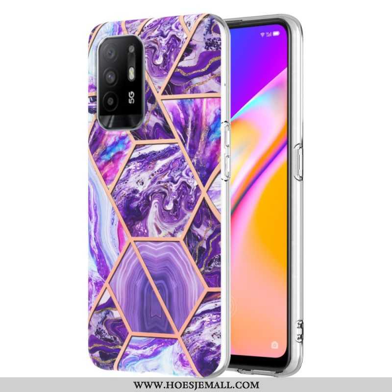 Hoesje voor Oppo A94 5G Flitsend Geometrisch Marmer