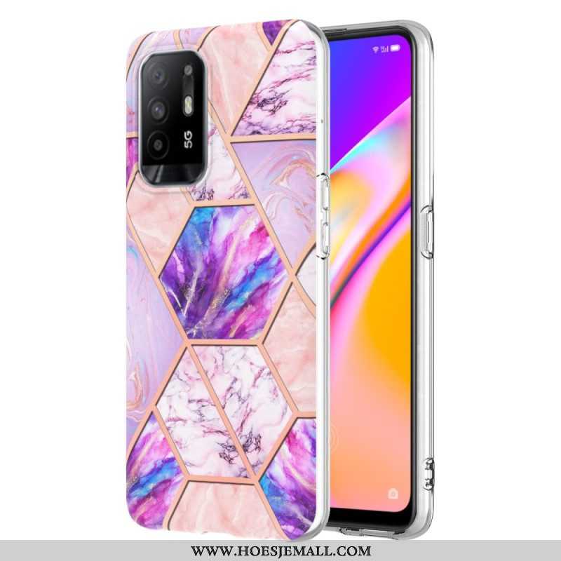 Hoesje voor Oppo A94 5G Flitsend Geometrisch Marmer